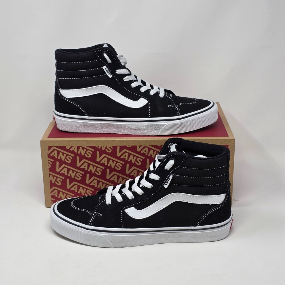 Vans Filmore Hi Canvas Suede Black White Skate Shoes Men's Size 8 VN0A5HZLIJU